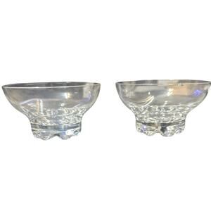 2 Bormioli Rocco Galassia glass vintage  footed dessert bowls made in Italy 1987
